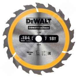 DeWALT Accessoires - Lame de scie circulaire 184 x 16 mm, 18 dents DT1938