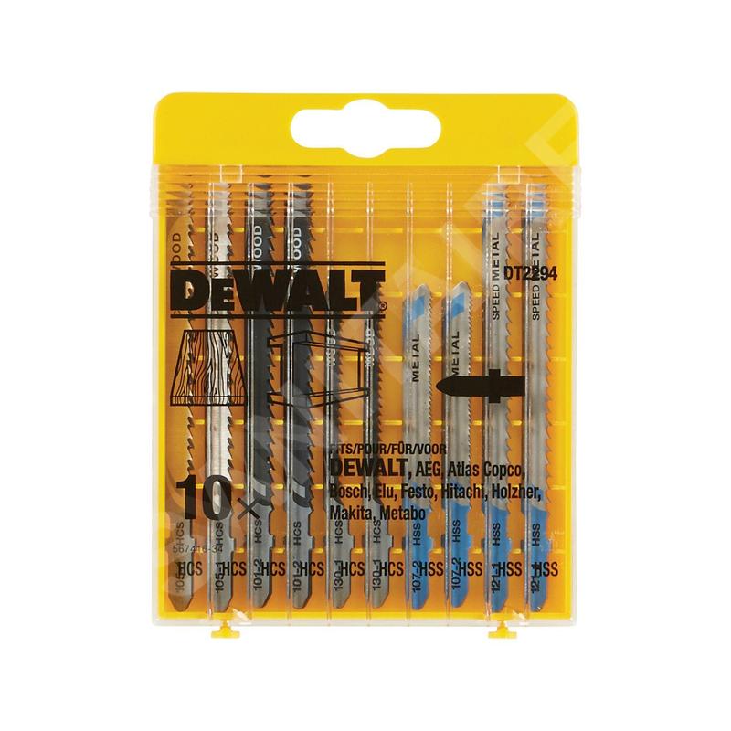 DeWALT Accessoires - Set de 10 lames de scie sauteuse pour le métal et le bois DT2294