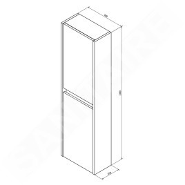 Sapho Nirona - Armoire 400x1380x200 mm, 2 portes, blanc NR450-3030