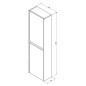 Sapho Nirona - Armoire 400x1380x200 mm, 2 portes, blanc NR450-3030
