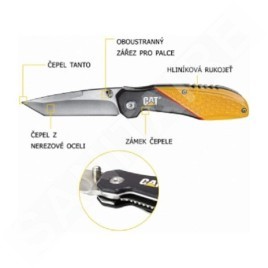 Caterpillar Outils - Couteau de poche pliant avec lame de type Tanto CT980047