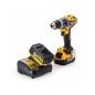 DeWALT Outillage - Perceuse-visseuse à percussion compacte XR 18V 5Ah, 2 batteries DCD796P2