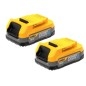 DeWALT Accessoires - Lot de 2 batteries de rechange 18V POWERSTACK, 1,7 Ah DCBP034E2