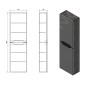 Sapho Wave - Armoire 400x1400x200 mm, 2 portes, blanc/chêne argenté WA250-3011