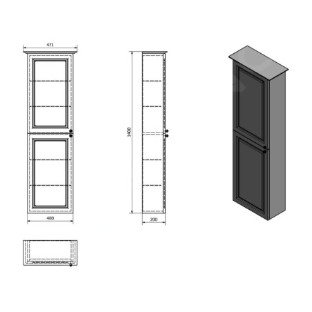 Sapho Violeta - Armoire 400x1400x200 mm, gauche, 2 portes, blanc VI170-3131