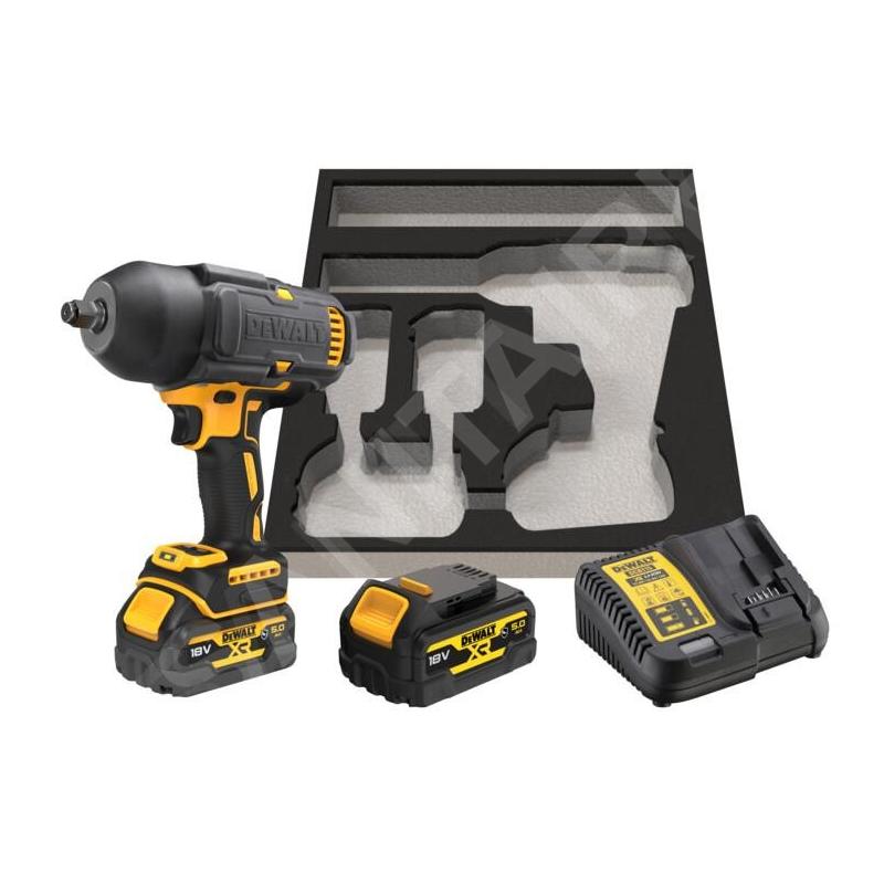 DeWALT Outillage - Clé à chocs AKU 18V, 2x batterie 5,0 Ah XR, housse en caoutchouc, chargeur DCF900P2G DeWALT Outillage - Clé à chocs AKU 18V, 2x batterie 5,0 Ah XR, housse en caoutchouc, chargeur DCF900P2G