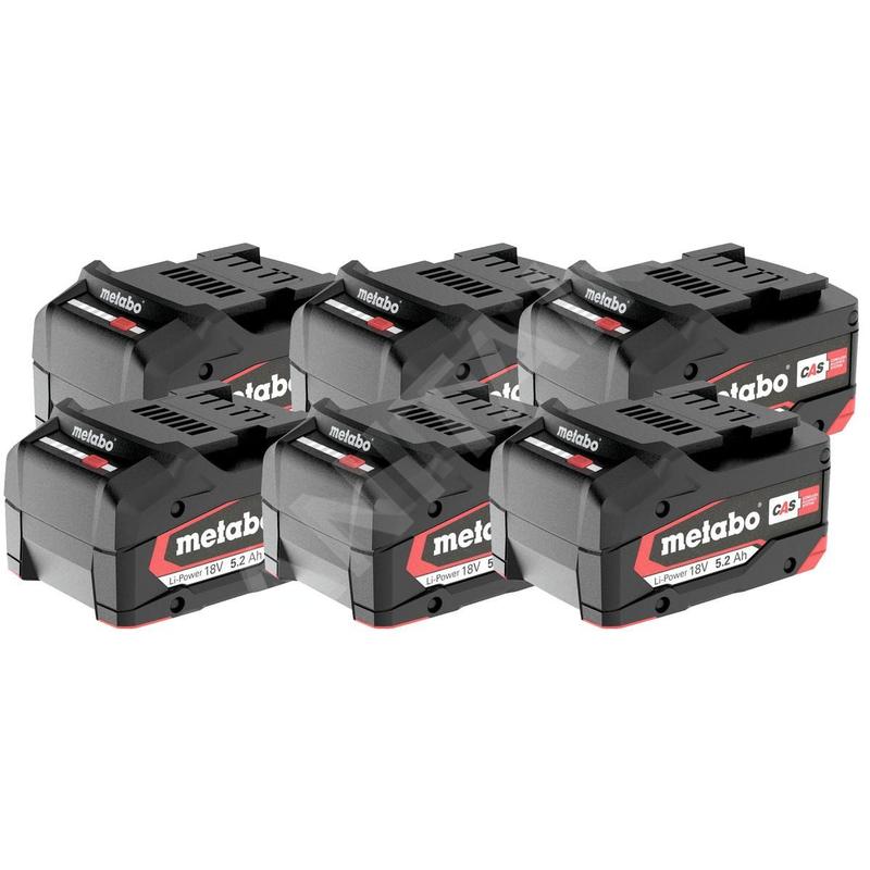 Metabo Accessoires - Batterie Li-Power 18 V 5,2 Ah, 6 pièces 625152000