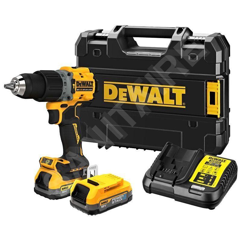 DeWALT Outillage - Perceuse-visseuse à percussion  18V 1,7Ah POWERSTACK DCD805E2T