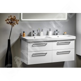 Sapho Theia - Meuble double vasque 1160x500x442 mm, 4 tiroirs, blanc TH120-3030