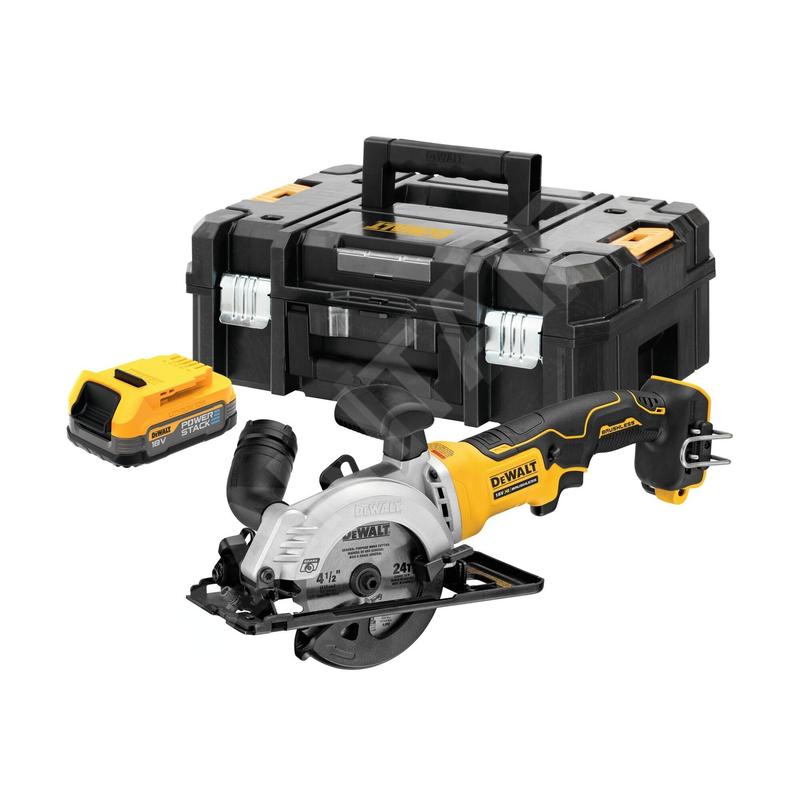 DeWALT Outillage - Scie circulaire sans fil 115 mm 18V 1,7 Ah POWERSTACK DCS571E1T