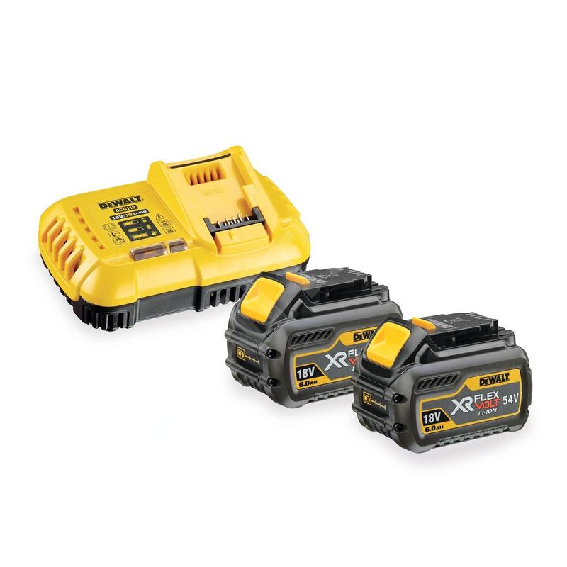 DeWALT Accessoires - Set chargeur 8A et 2 batteries 18/54 V XR FLEXVOLT 6.0 Ah DCB118T2