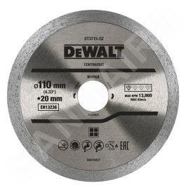 DeWALT Accessoires - Disque diamanté pour le marbre, la porcelaine et le granit 110x20 mm DT3715