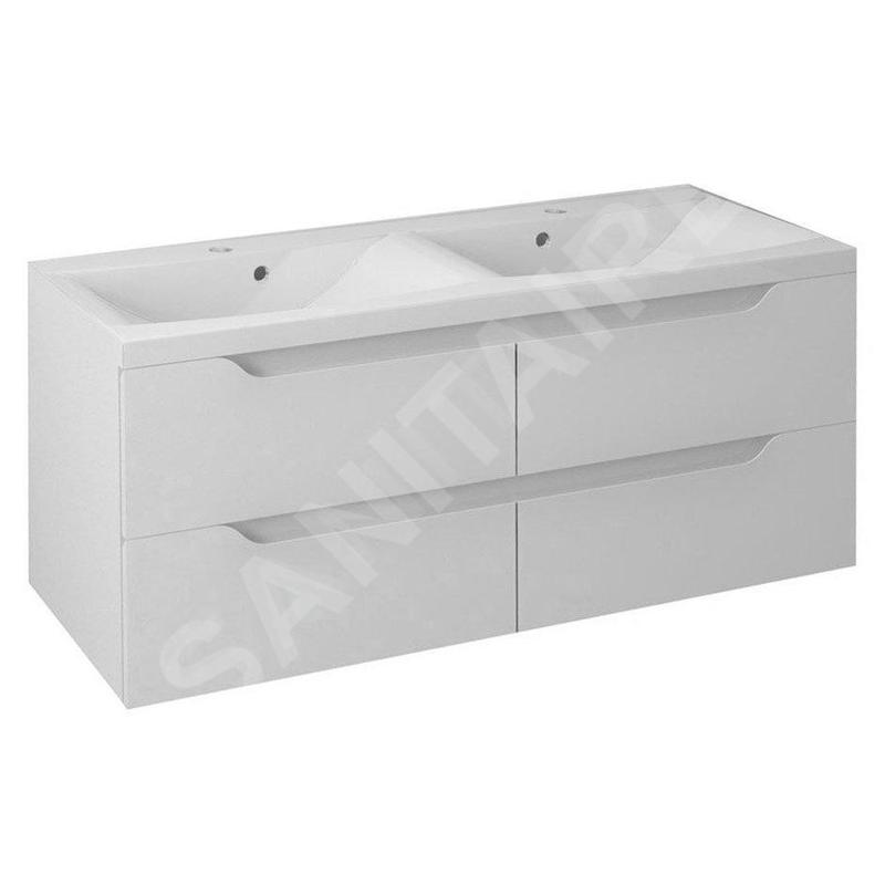 Sapho Wave - Meuble double-lavabo 1200x500x480 mm, blanc WA120-3030 Sapho Wave - Meuble double-lavabo 1200x500x480 mm, blanc WA120-3030