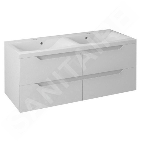 Sapho Wave - Meuble double-lavabo 1200x500x480 mm, blanc WA120-3030