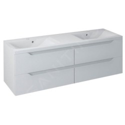 Sapho Wave - Meuble double-lavabo 1500x500x480 mm, blanc WA150-3030
