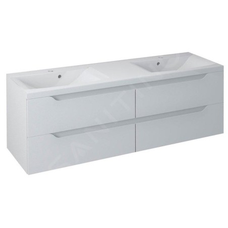 Sapho Wave - Meuble double-lavabo 1500x500x480 mm, blanc WA150-3030