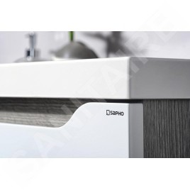 Sapho Wave - Meuble double-lavabo 1500x500x480 mm, blanc/chêne argenté WA150-3011