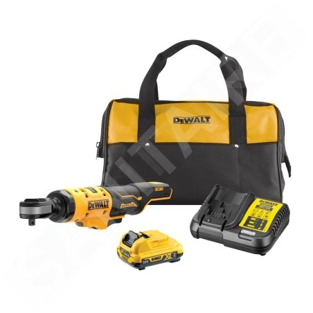 DeWALT Outillage - Clé à cliquet sans fil 12V, 1 batterie 2,0 Ah XR , chargeur DCF503D1