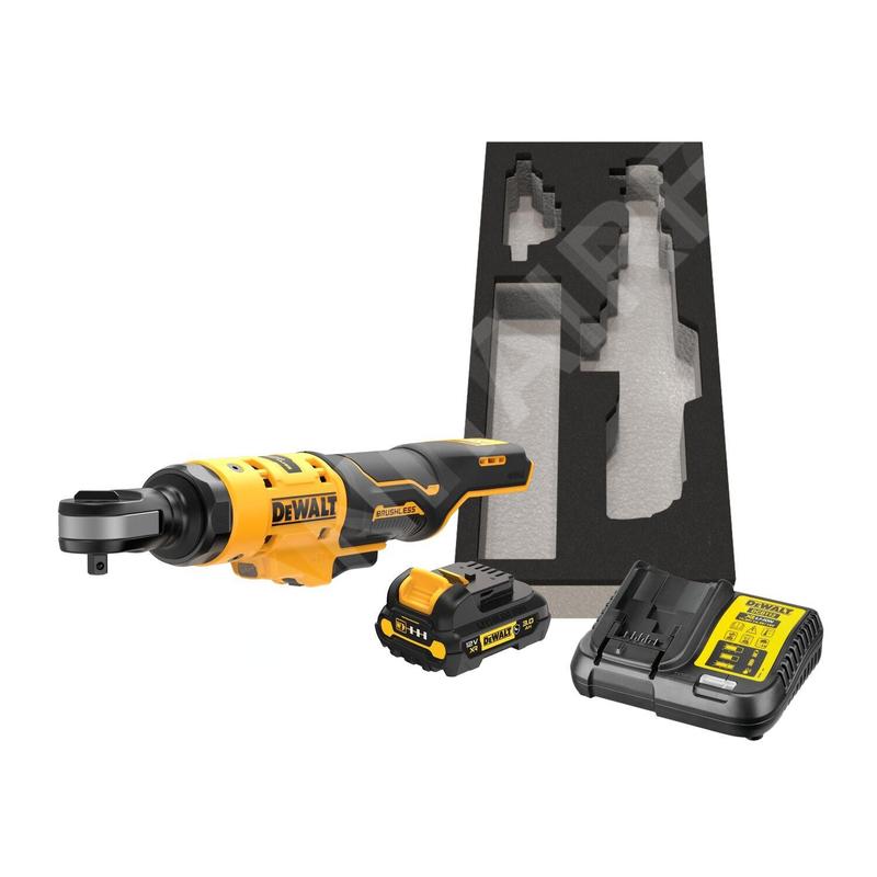 DeWALT Outillage - Clé à cliquet sans fil 12V, 1 batterie 3,0 Ah XR , chargeur DCF503L1G