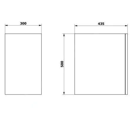 Sapho Odetta - Armoire inférieure 300x500x435 mm, 1 porte, blanc brillant DT300-3030