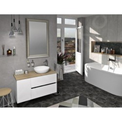 Sapho Odetta - Armoire inférieure 300x500x435 mm, 1 porte, blanc brillant DT300-3030