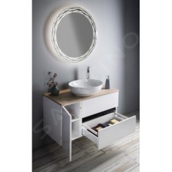 Sapho Odetta - Armoire inférieure 300x500x435 mm, 1 porte, blanc brillant DT300-3030