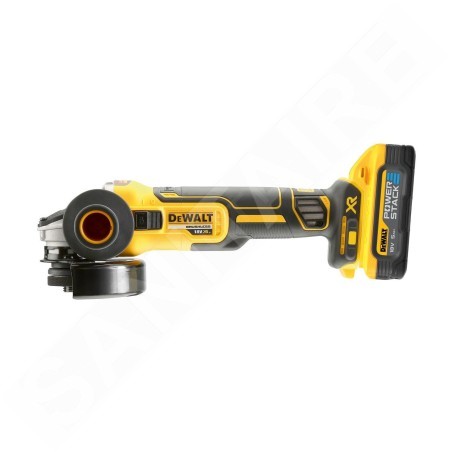 DeWALT Outillage - Meuleuse d'angle sans fil 18V 125 mm, 2 batteries 5,0 Ah, POWERSTACK, chargeur DCG405H2T