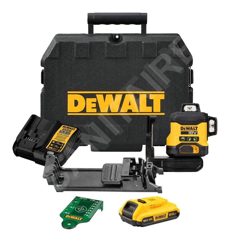 DeWALT Outillage - Laser croix verte 18V sans fil, 1 batterie 2.0 Ah XR, chargeur DCLE34031D1