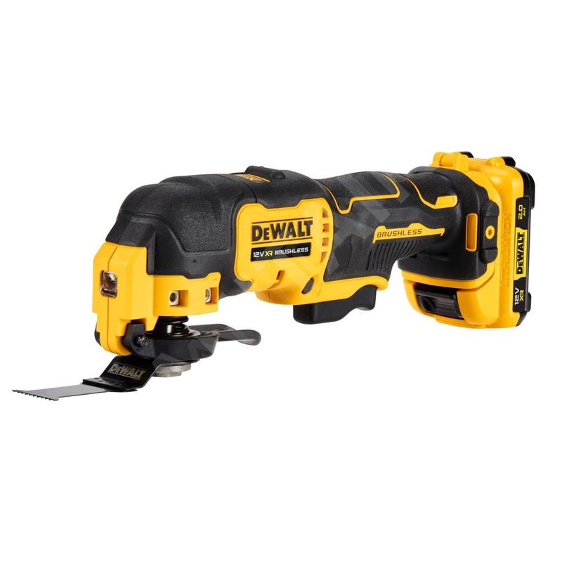 DeWALT Outillage - Multi-ponceuse oscillante sans fil 12V avec accessoires, 2 batteries XR 2,0 Ah, chargeur DCS353D2