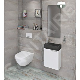 Sapho Latus - Meuble-vasque 394x500x220 mm, 1 porte, blanc LT110-3030