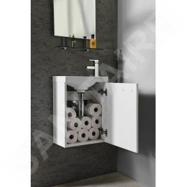 Sapho Latus - Meuble-vasque 394x500x220 mm, 1 porte, blanc LT110-3030