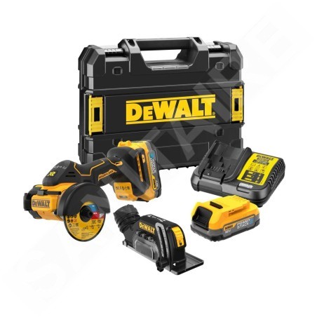 DeWALT Outillage - Meuleuse universelle sans fil 18V, 2 batteries 1.7 Ah POWERSTACK, chargeur DCS438E2T