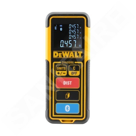 DeWALT Accessoires - Télémètre laser, portée de 30 m, Bluetooth DW099S