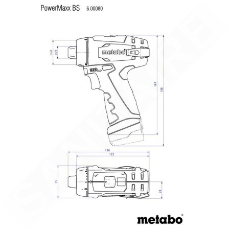 Metabo Outillage - Tournevis de perçage AKU 12V, 2x batterie 2 Ah, chargeur 600080500