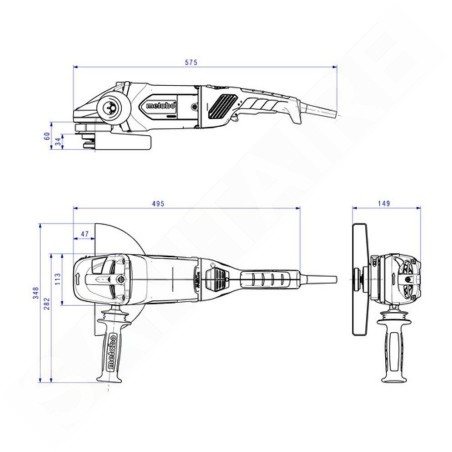 Metabo Outillage - Meuleuse d'angle 2200 W, pour disques de 230 mm 606464000