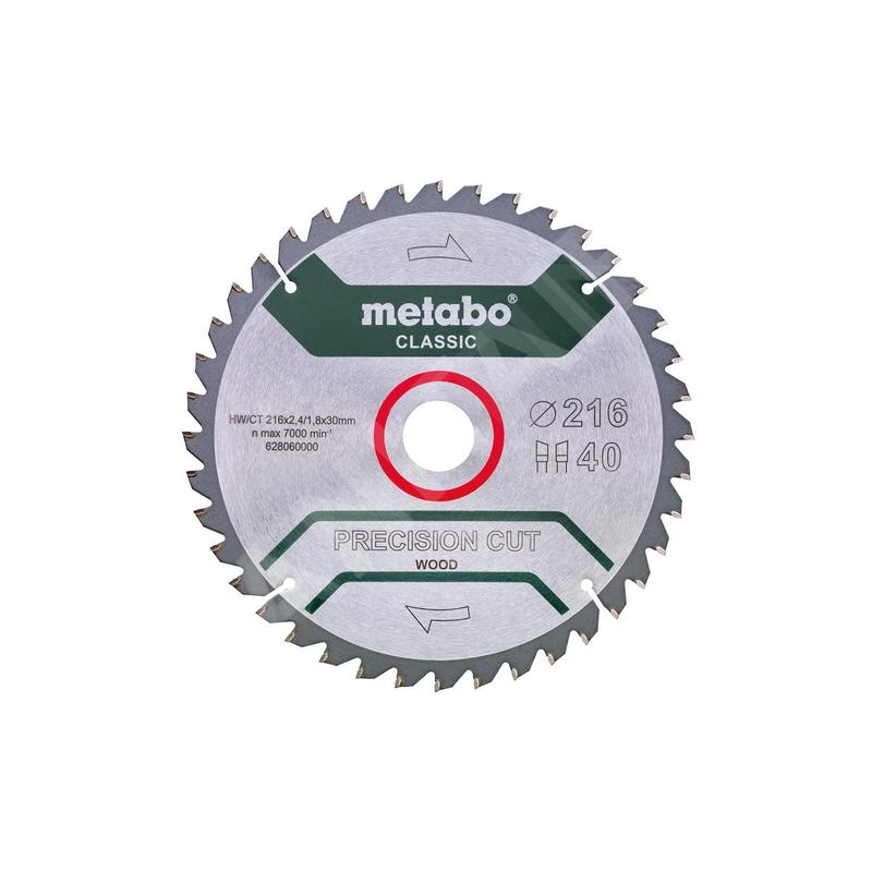Metabo Accessoires - Lame de scie circulaire Precision Cut Wood - Classic, 216 x 30 mm Z40 628060000