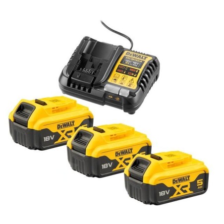DeWALT Accessoires - Set de Chargeur 4A et de 3 accumulateurs 18 V XR Li-Ion 5.0 Ah DCB1104P3