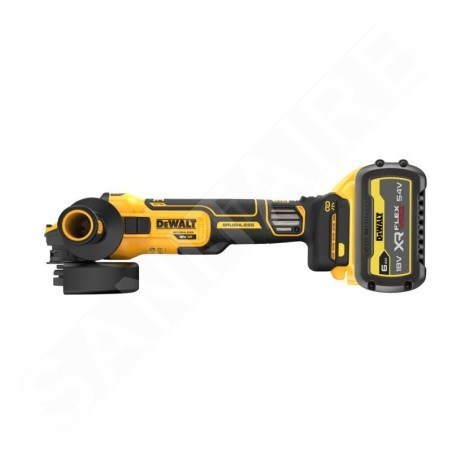 DeWALT Outillage - Meuleuse d'angle AKU 18V 125 mm, 1x batterie 6,0 Ah FLEXVOLT, chargeur DCG409VST1