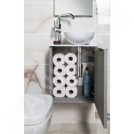 Sapho Latus - Meuble-vasque 394x500x220 mm, 1 porte (gauche/droite), chêne argenté LT110-1111