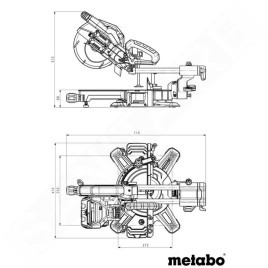 Metabo Outillage - 18V AKU Tronçonneuse et scie à onglets avec déplacement KGS 18 LTX BL 216, sans batterie 614216850