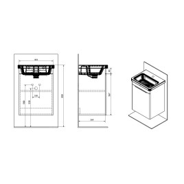 Sapho Ella - Meuble lavabo 465x650x385 mm, 1 porte, gauche, blanc EL055-3030