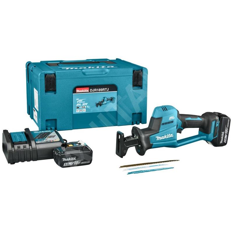 Makita Outillage - Scie sabre sans fil 18V, 2 batteries 5,0 Ah XR, chargeur DJR189RTJ Makita Outillage - Scie sabre sans fil 18V, 2 batteries 5,0 Ah XR, chargeur DJR189RTJ