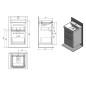 Sapho Theia - Meuble lavabo 464x700x442 mm, 2 tiroirs, blanc TH050-3030 Sapho Theia - Meuble lavabo 464x700x442 mm, 2 tiroirs, blanc TH050-3030