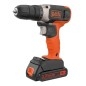 BLACK+DECKER Outillage - Perceuse-visseuse sans fil 18 V, 1 batterie 1,5 Ah, chargeur BCD001C1-QW