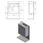 Sapho Latus - Meuble lavabo 495x500x250 mm, chêne Mocca LT410-1212