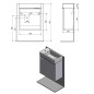 Sapho Latus - Meuble lavabo 495x500x250 mm, chêne argenté LT410-1111 Sapho Latus - Meuble lavabo 495x500x250 mm, chêne argenté LT410-1111
