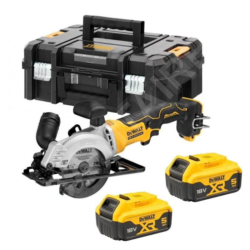DeWALT Outillage - Scie circulaire AKU 18V, 2x batterie 5.0 Ah XR, chargeur DCS571P2 DeWALT Outillage - Scie circulaire AKU 18V, 2x batterie 5.0 Ah XR, chargeur DCS571P2