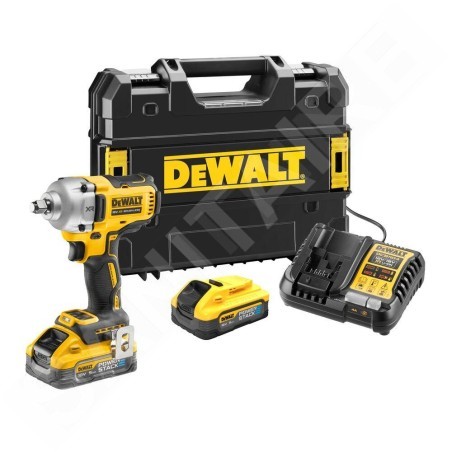 DeWALT Outillage - Boulonneuse à chocs sans fil 18 V, 2 batteries 5,0 Ah, chargeur DCF891H2T