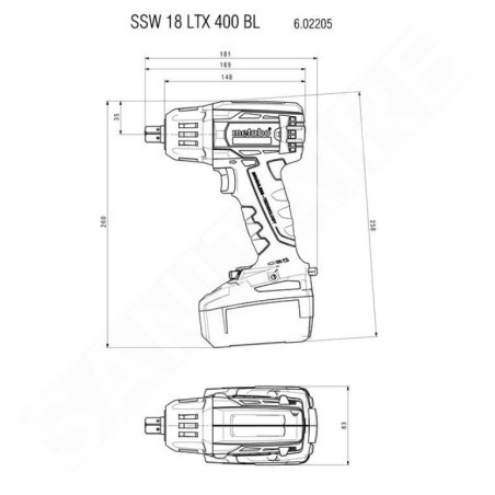 Metabo Outillage - Clé à chocs sans fil 18V, sans batterie ni chargeur 602205840