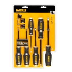 DeWALT Outillage - Set de tournevis FULLFIT - plats et PH (6 pcs) DWHT62056-0